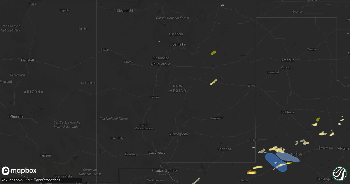 Hail map in New Mexico on October 23, 2025