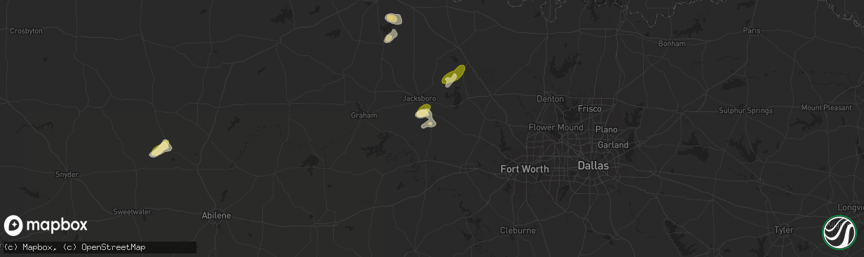 Hail map in Perrin, TX on October 23, 2025