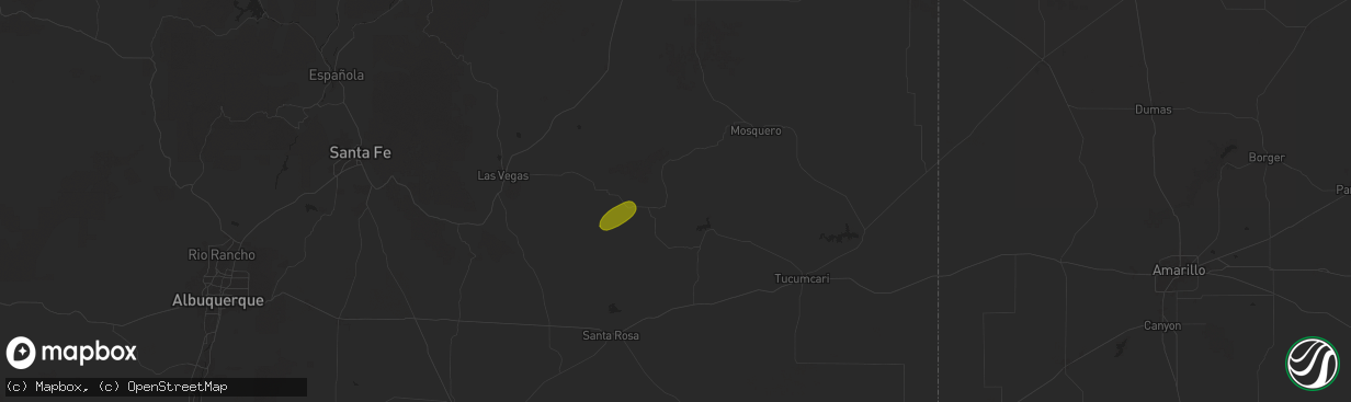Hail map in Trementina, NM on October 23, 2025