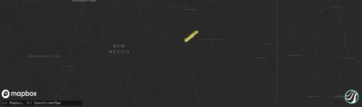 Hail map in Yeso, NM on October 23, 2025