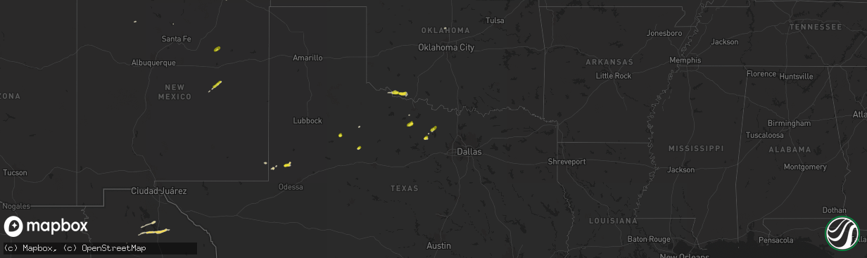 Hail map on October 23, 2025