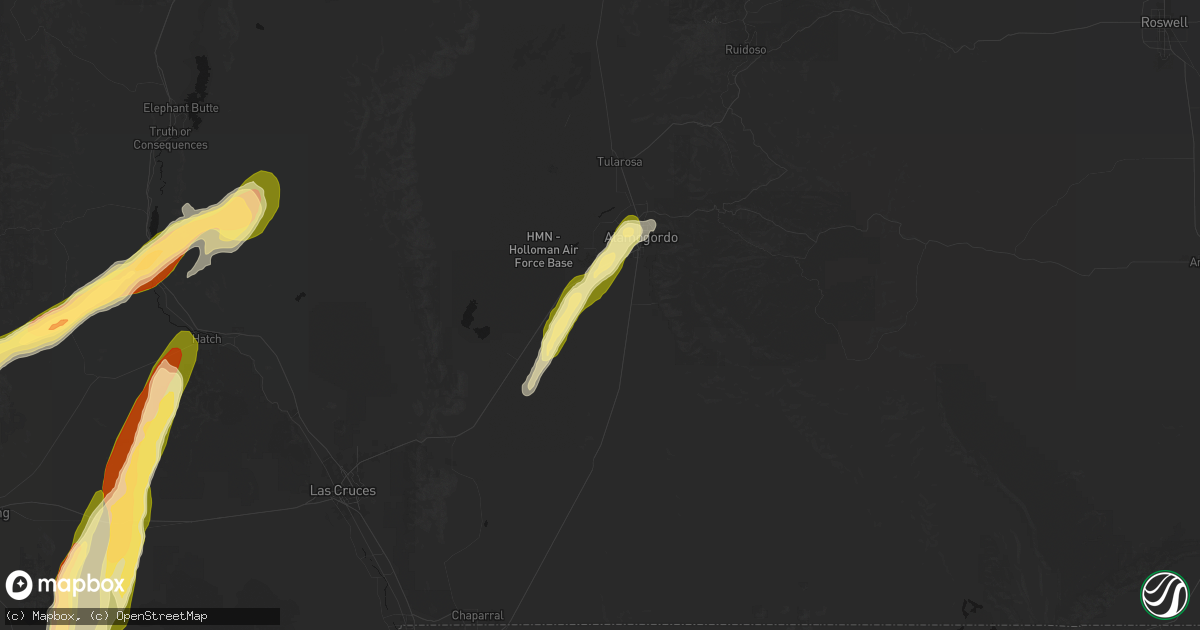 Hail map in Alamogordo, NM on October 23, 2026