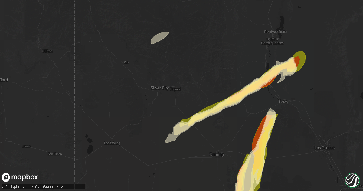 Hail map in Bayard, NM on October 23, 2026