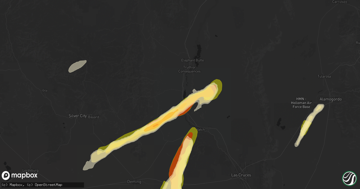 Hail map in Caballo, NM on October 23, 2026