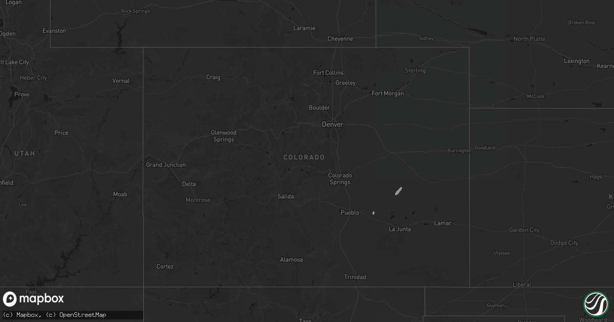 Hail map in Colorado on October 23, 2026