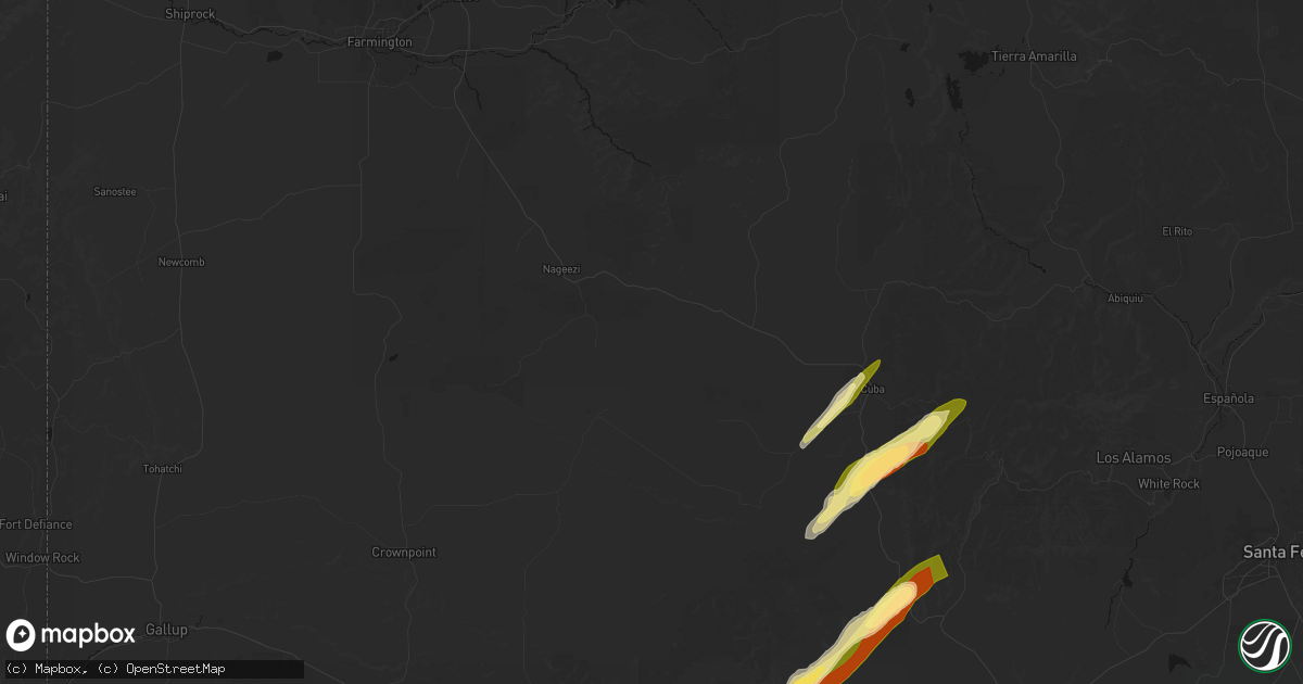 Hail map in Counselor, NM on October 23, 2026