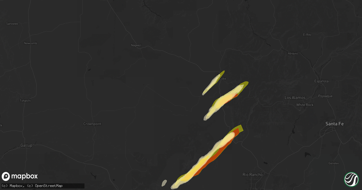 Hail map in Cuba, NM on October 23, 2026