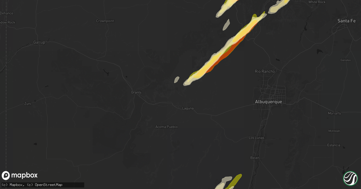 Hail map in Cubero, NM on October 23, 2026