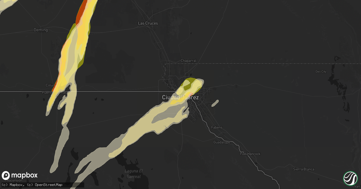 Hail map in El Paso, TX on October 23, 2026