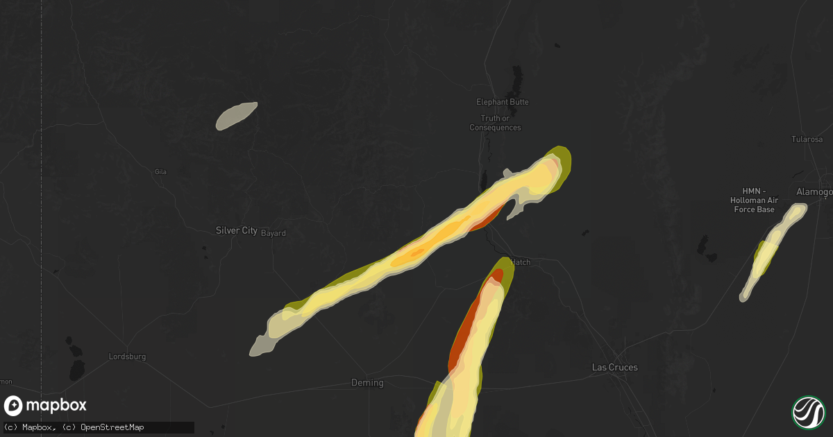 Hail map in Hillsboro, NM on October 23, 2026