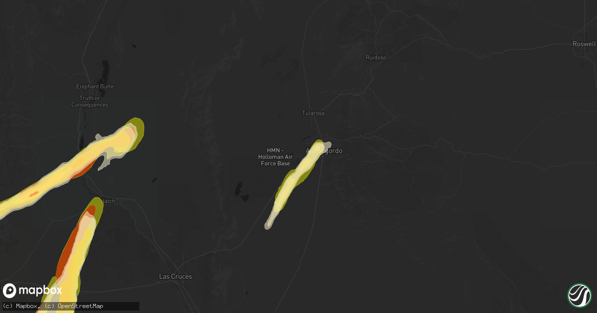 Hail map in Holloman Air Force Base, NM on October 23, 2026