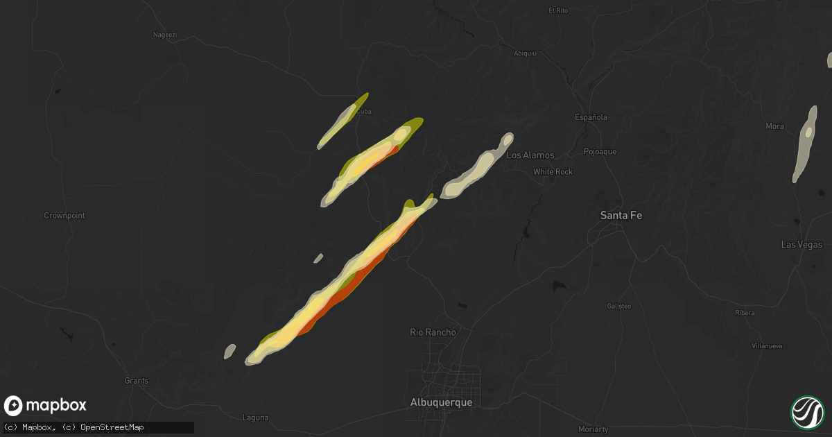 Hail map in Jemez Pueblo, NM on October 23, 2026