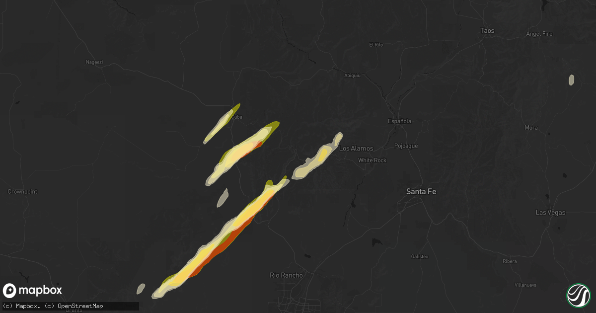 Hail map in Jemez Springs, NM on October 23, 2026