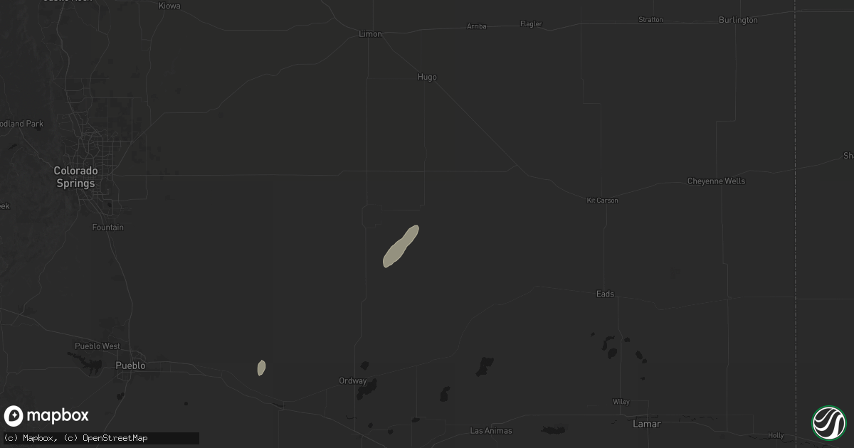 Hail map in Karval, CO on October 23, 2026