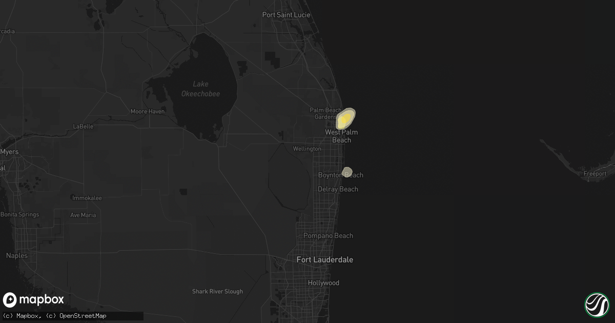 Hail map in Lake Worth, FL on October 23, 2026