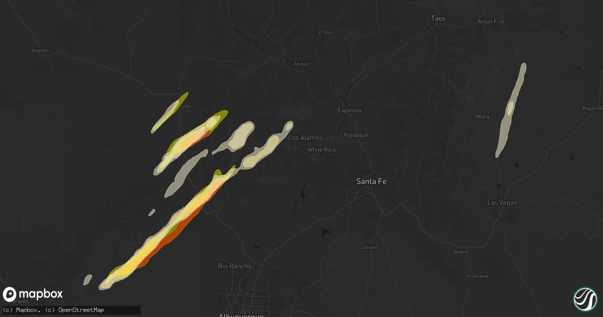 Hail map in Los Alamos, NM on October 23, 2026