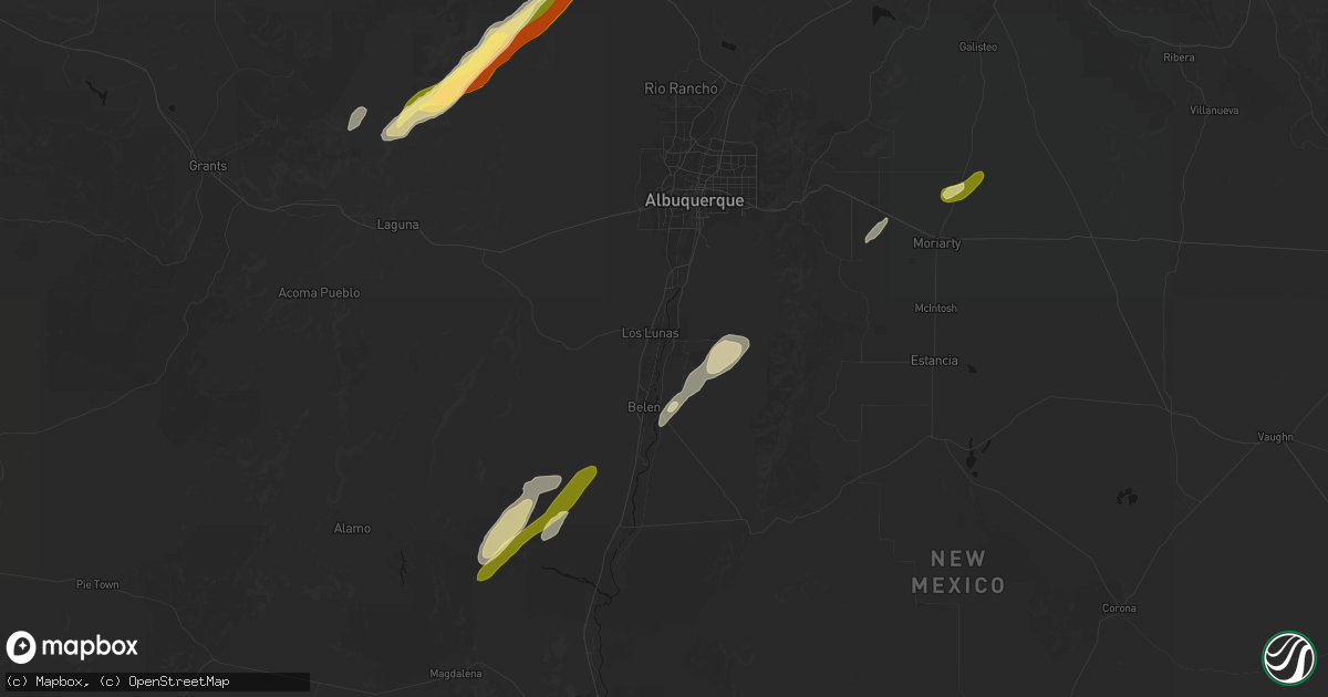 Hail map in Los Lunas, NM on October 23, 2026