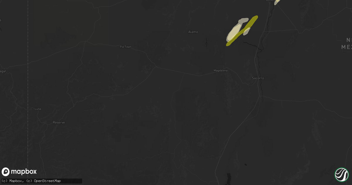 Hail map in Magdalena, NM on October 23, 2026
