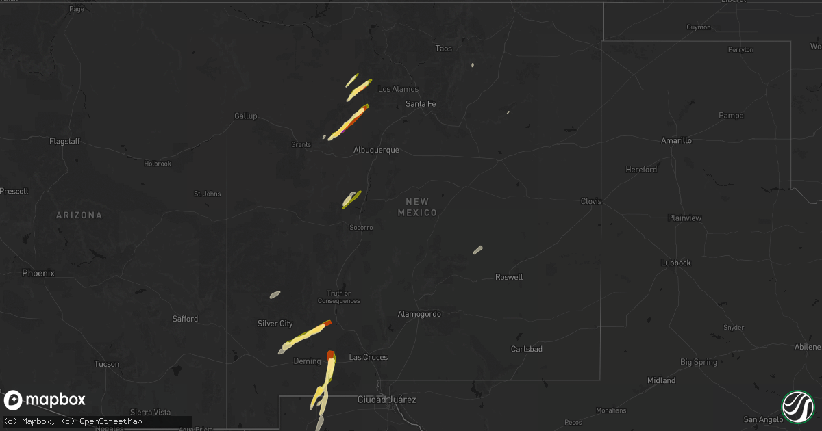 Hail map in New Mexico on October 23, 2026