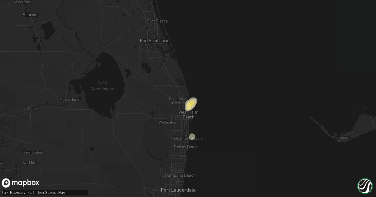 Hail map in North Palm Beach, FL on October 23, 2026