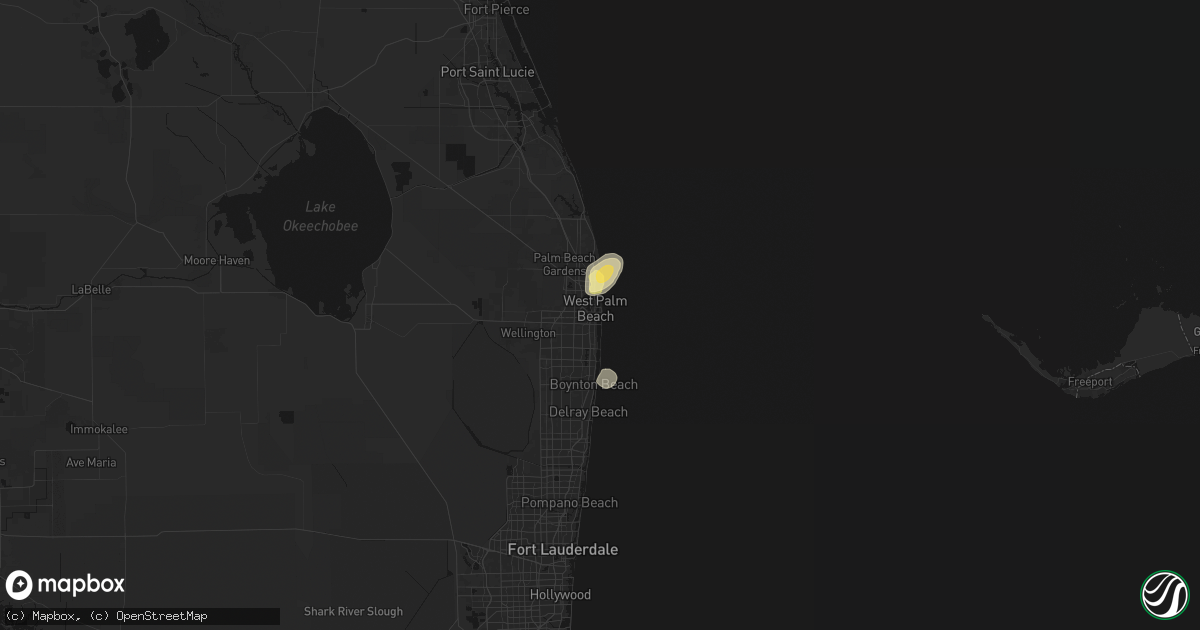 Hail map in Palm Beach, FL on October 23, 2026