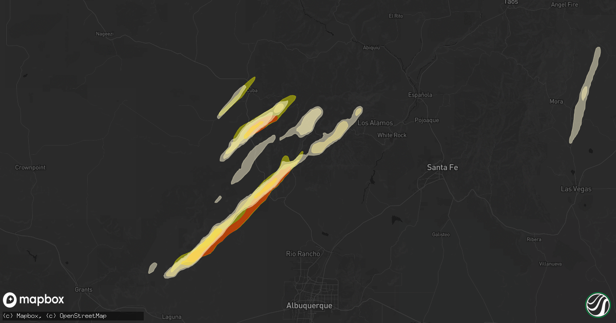 Hail map in Ponderosa, NM on October 23, 2026