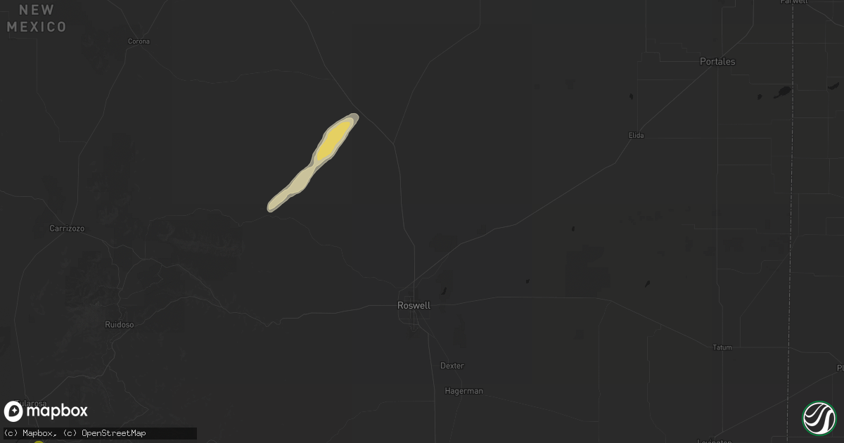 Hail map in Roswell, NM on October 23, 2026