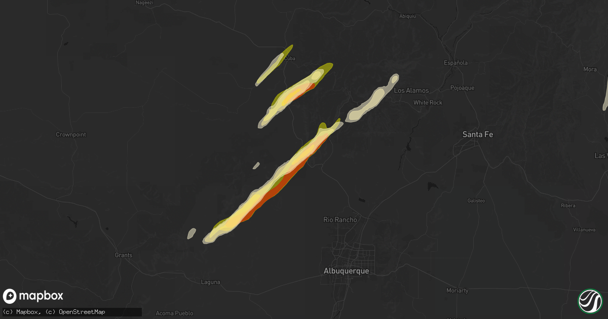 Hail map in San Ysidro, NM on October 23, 2026
