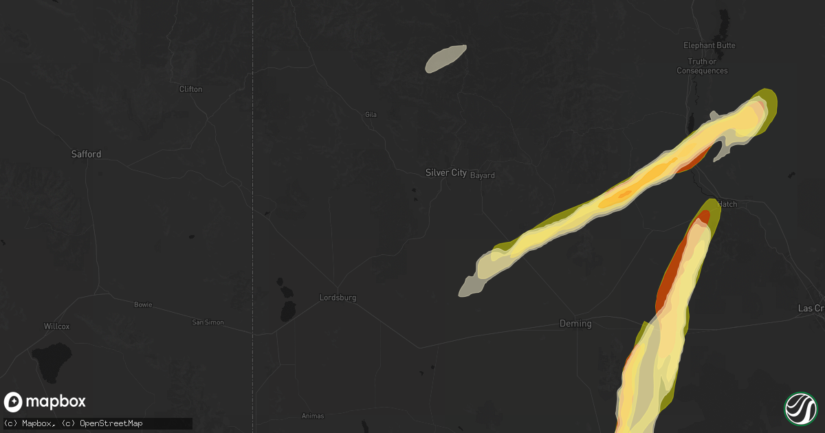 Hail map in Silver City, NM on October 23, 2026