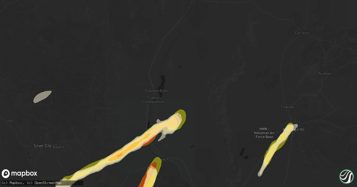 Hail map in Truth Or Consequences, NM on October 23, 2026