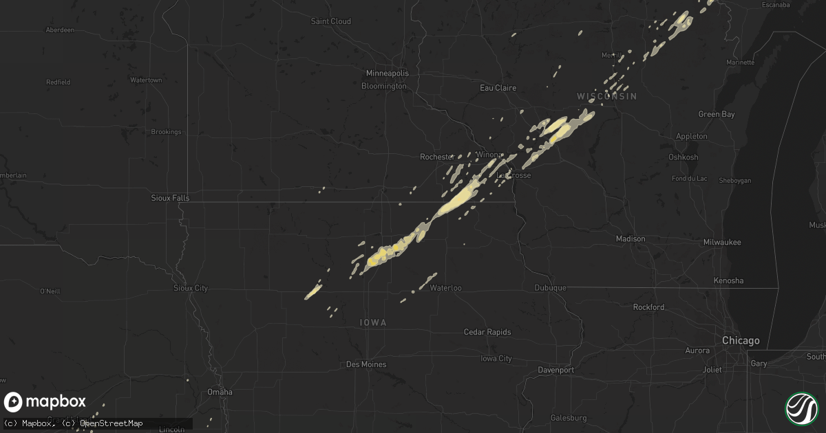 Hail map in Iowa on October 24, 2012