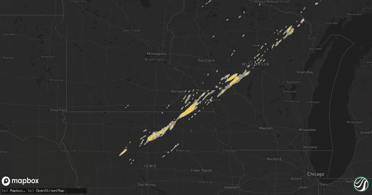 Hail map on October 24, 2012