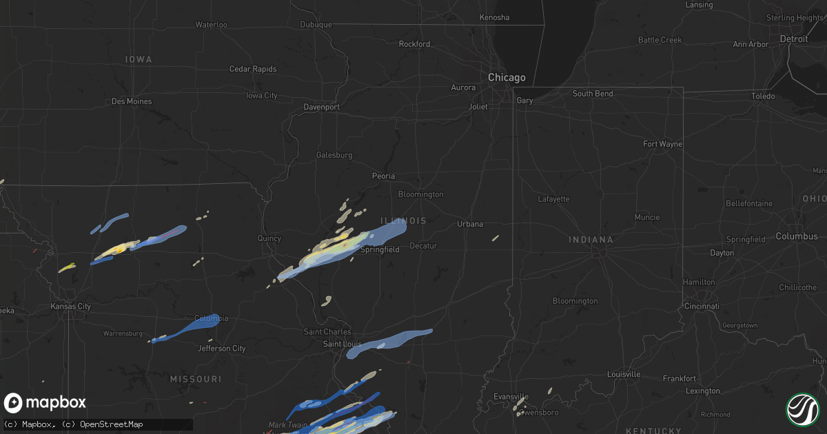 Hail map in Illinois on October 24, 2021