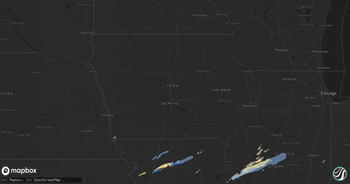 Hail map in Iowa on October 24, 2021