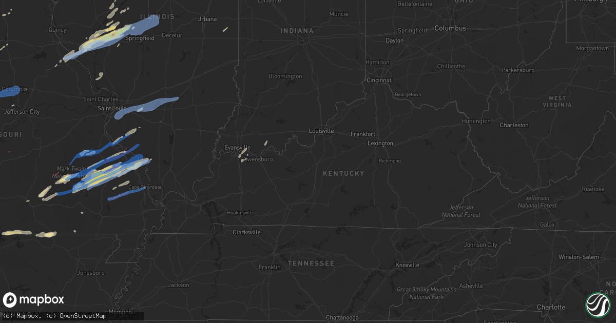 Hail map in Kentucky on October 24, 2021