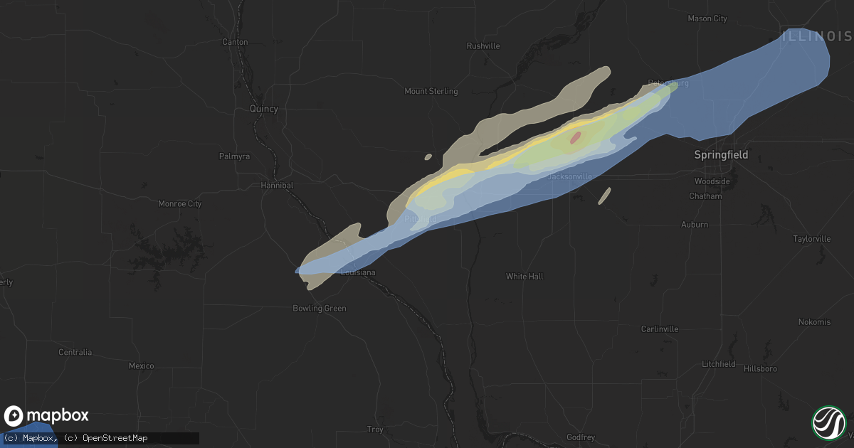 Hail map in Pittsfield, IL on October 24, 2021
