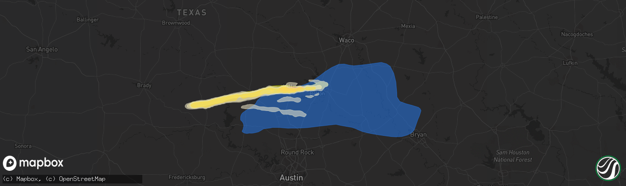 Hail map in Belton, TX on October 24, 2022