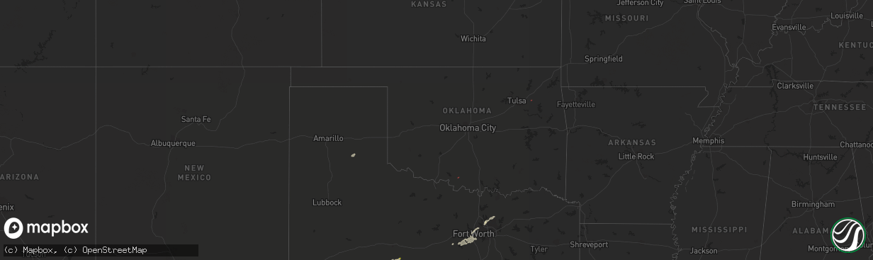 Hail map in Oklahoma on October 24, 2022