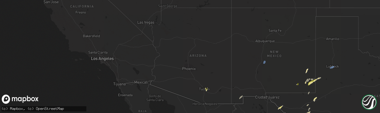 Hail map in Arizona on October 24, 2023