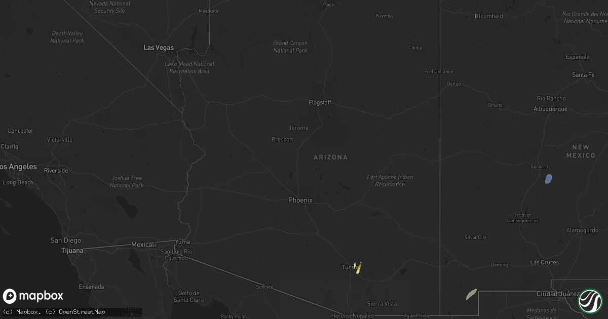 Hail map in Arizona on October 24, 2023