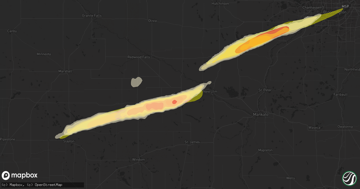 Hail map in Sleepy Eye, MN on October 24, 2023