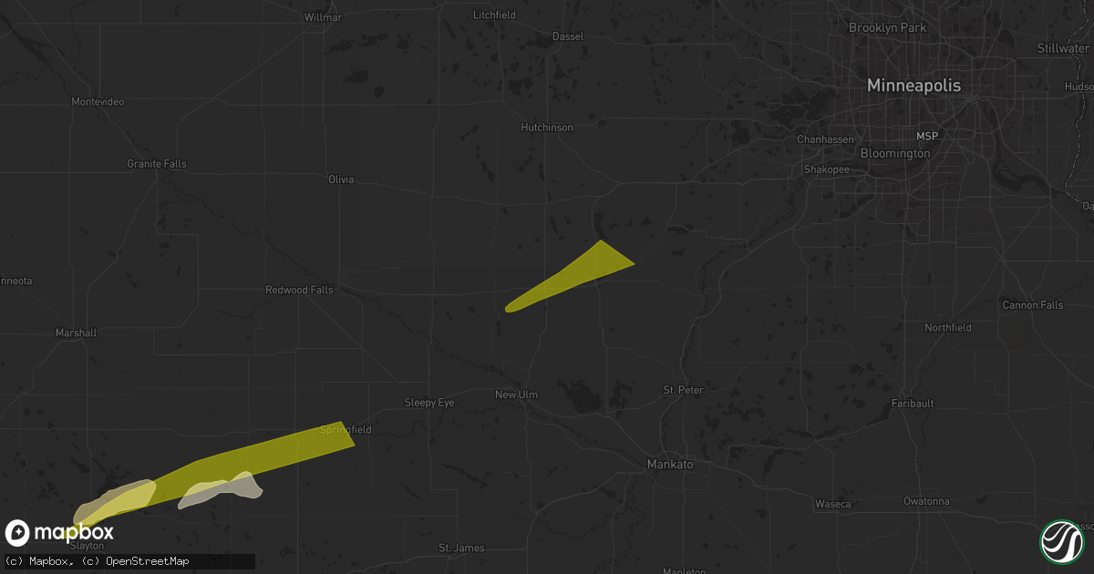 Hail map in Winthrop, MN on October 24, 2023