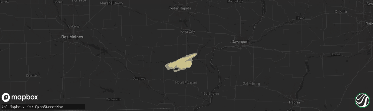 Hail map in Ainsworth, IA on October 24, 2024