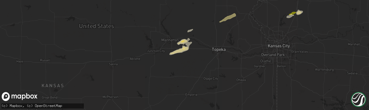 Hail map in Alma, KS on October 24, 2024