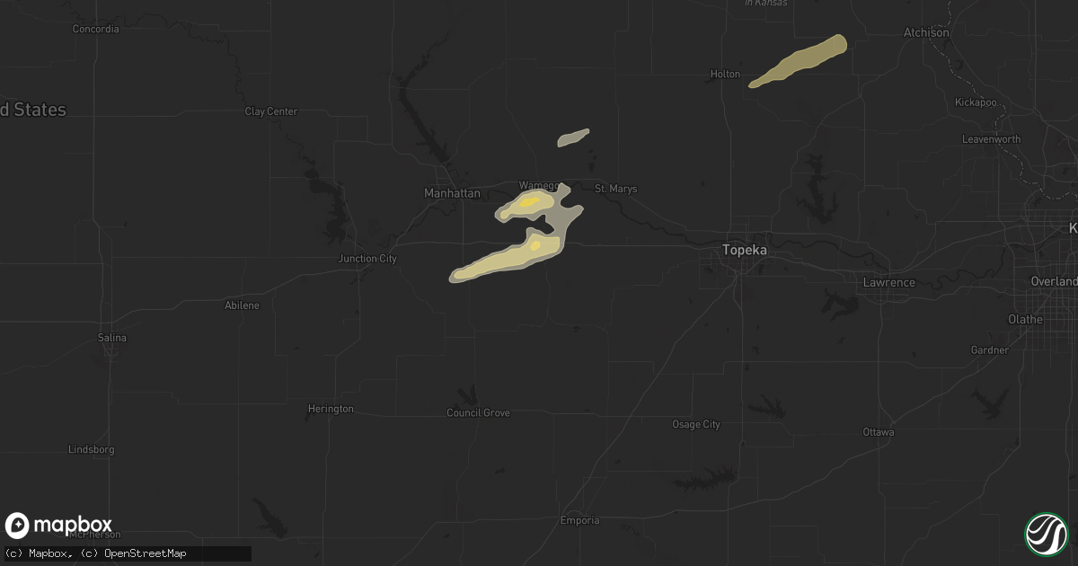 Hail map in Alma, KS on October 24, 2024