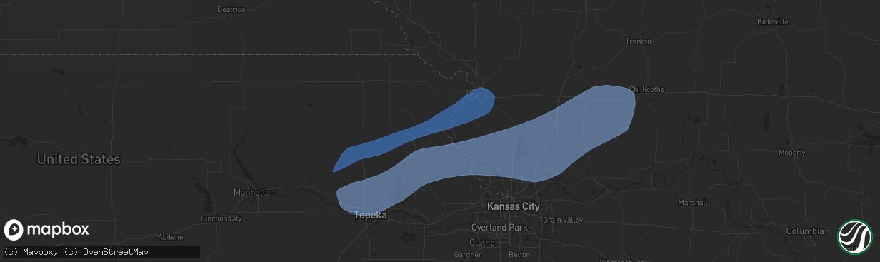 Hail map in Atchison, KS on October 24, 2024