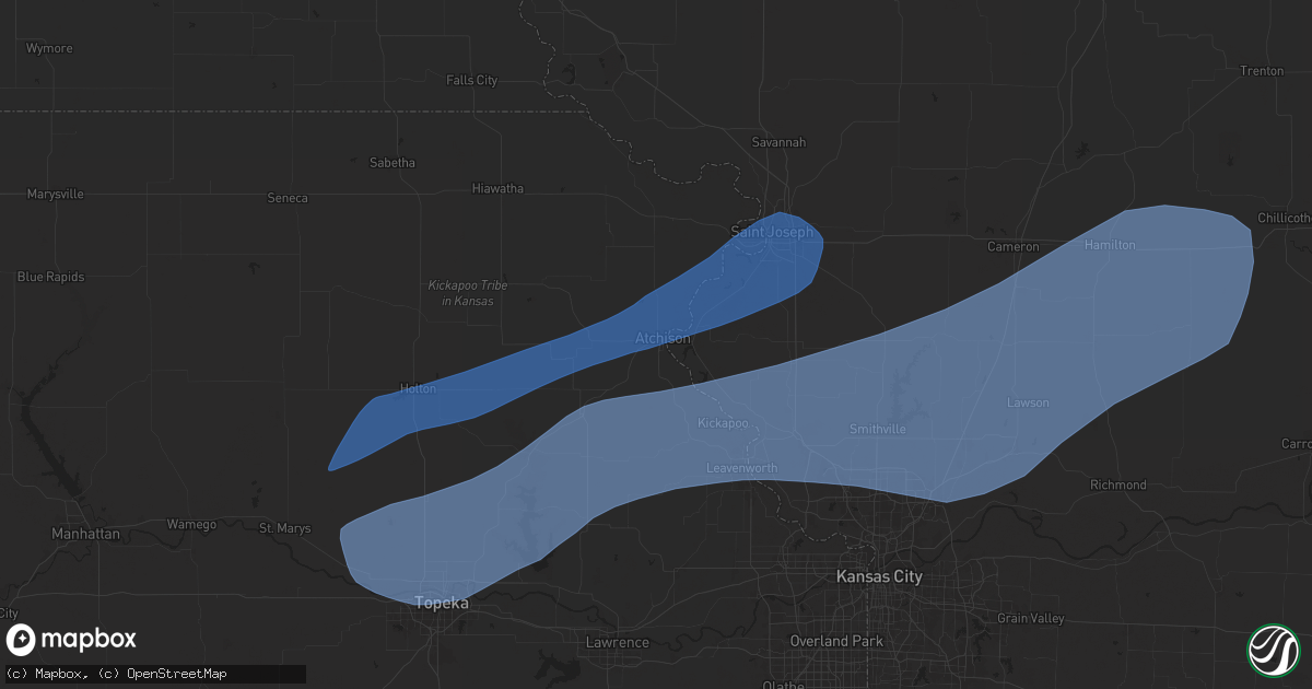 Hail map in Atchison, KS on October 24, 2024