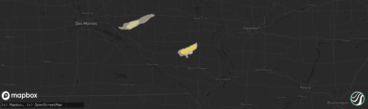 Hail map in Brighton, IA on October 24, 2024