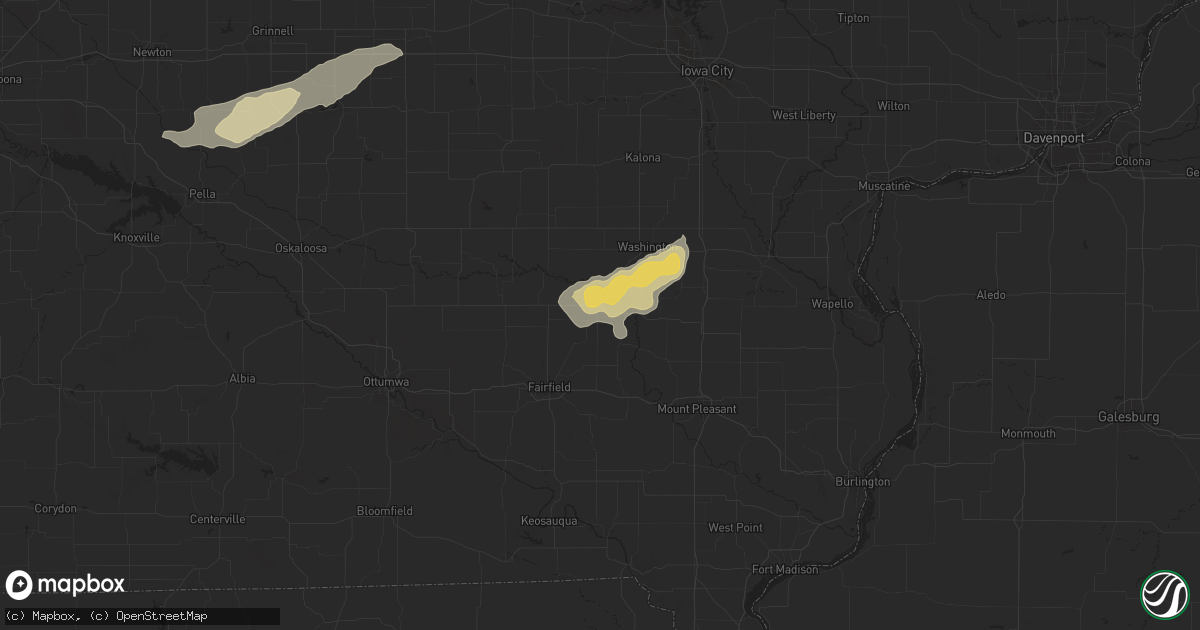 Hail map in Brighton, IA on October 24, 2024