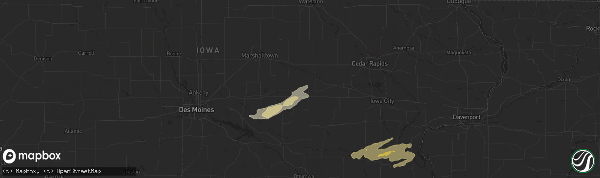 Hail map in Brooklyn, IA on October 24, 2024